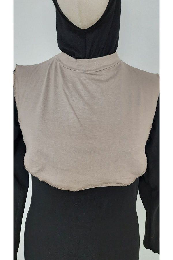 erasra class-Mink Colored Combed Cotton Hijab Neck Collar 1