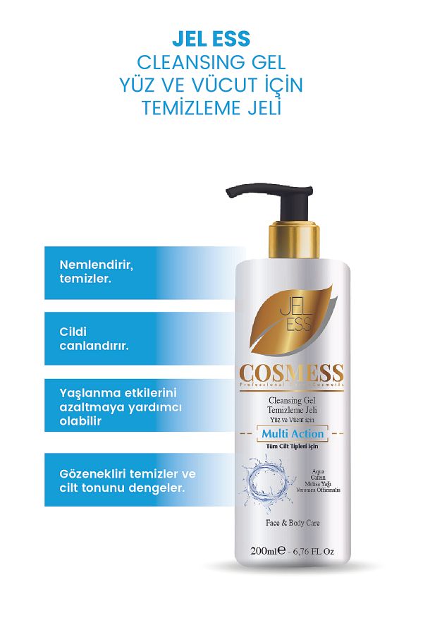 Cosmess-Cleansing Gel for All Skin Types 200 ml - Jeless 1