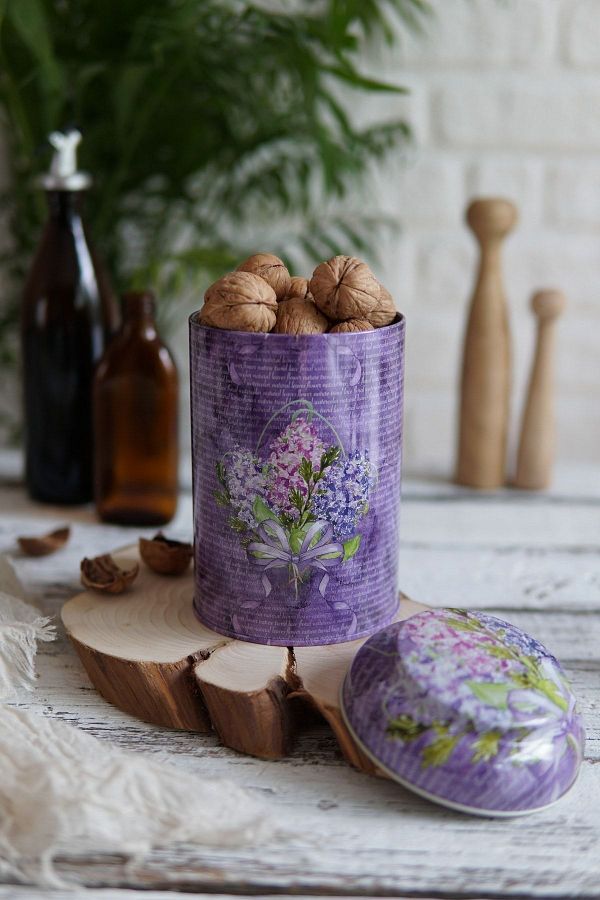 Evle Metal Patterned Spice Rack Flower Purple O10.5 cm x 15 cm 1.1 lt EF115 28 Trendyol