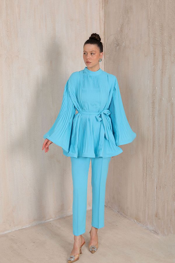 Melike Tatar-طقم مطوي موديل BEBE BLUE 49-9308 1