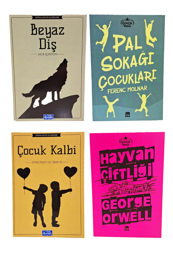 Parıltı Yayınları 5.6.7.8.sınıflar Için Okuma Seti Beyaz Diş-pal Sokağı Çocukları-hayvan Çiftliği-çocuk Kalbi 4 Kitap