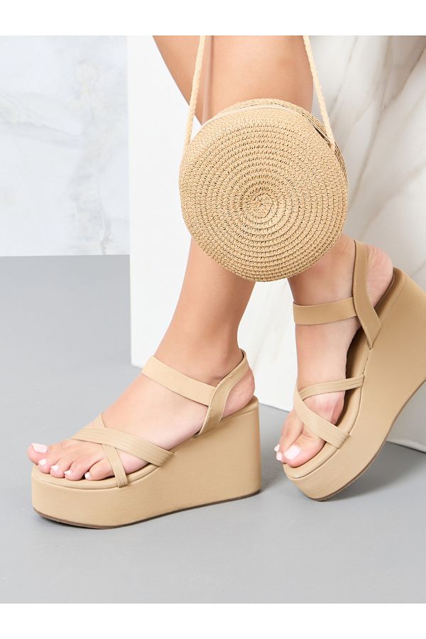 Styli Cross Strap Wedge Sandals Trendyol