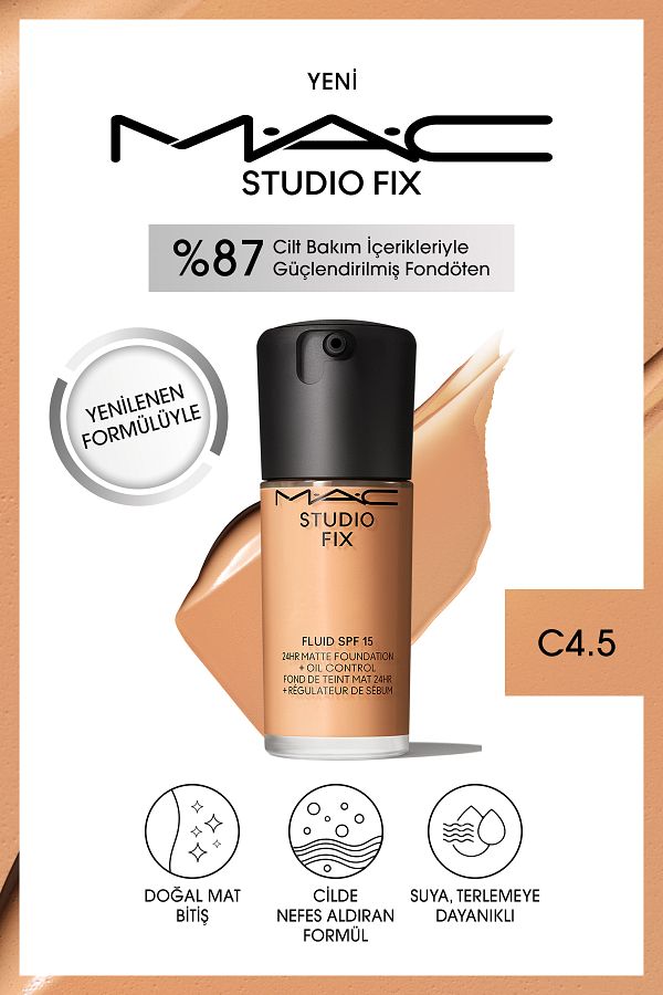 M.A.C-Matte Foundation Lasting to 24H - Studio Fix Fluid Spf15 - Color: C4.5 - 30ml 1