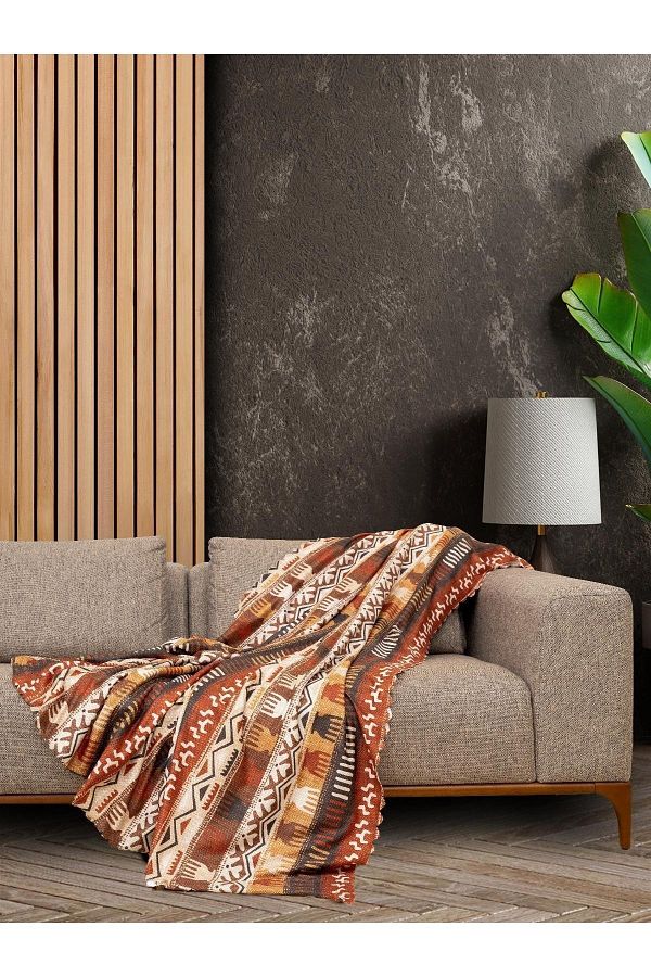 Latuda Concept-Softmicro غطاء أريكة منقوش عرقيًا مقاس 130 × 180 سم - شال بوهو، أريكة، بطانية تلفزيون 1