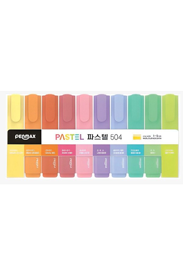 PENMAX-Pastel Colored Highlighter Marker - Set of 10 1