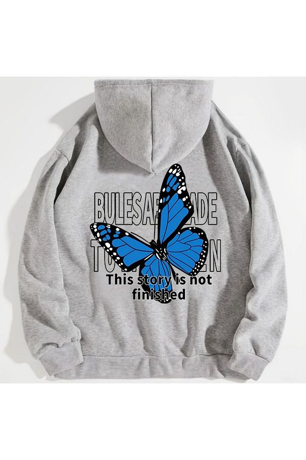 TKSTORE Blue Butterfly Printed Unisex Sweatshirt
