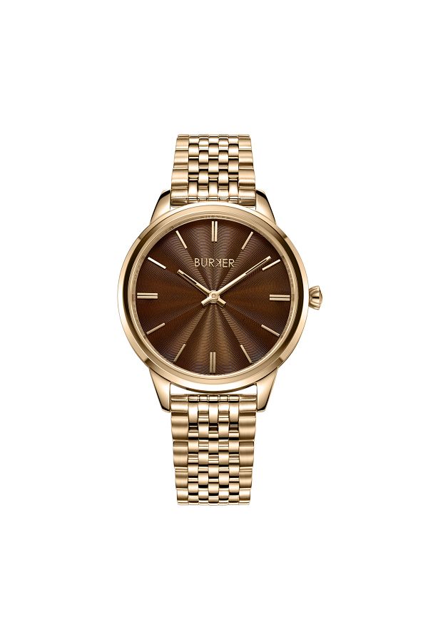 Burker-Damenuhr Emily Gold Braun 1