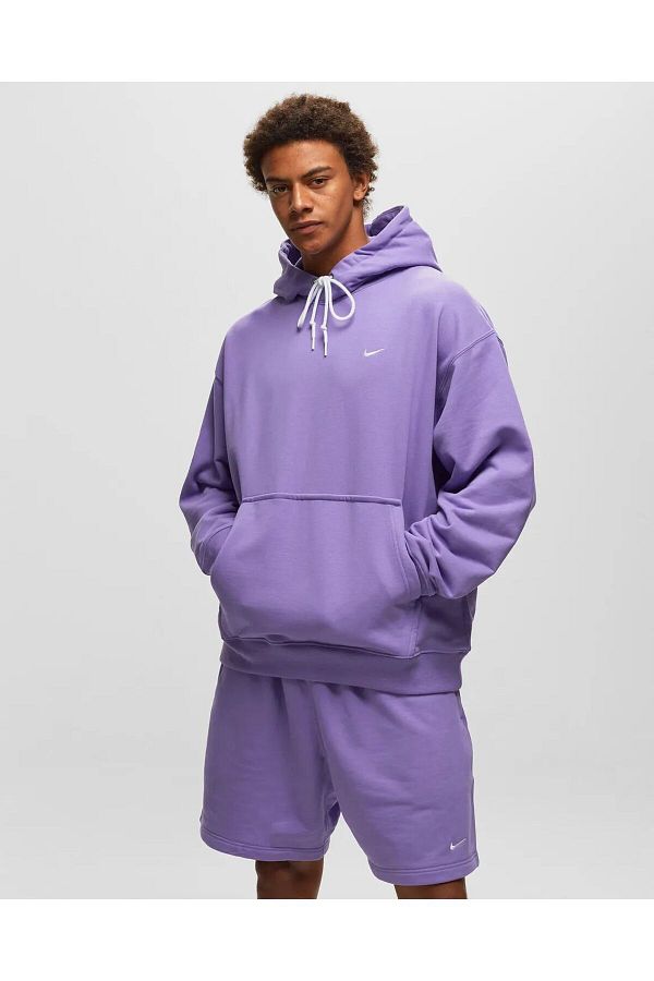 Nike Lilac Men s Sweatshirt Solo Swoosh French Terry Pullover Hoodie Trendyol