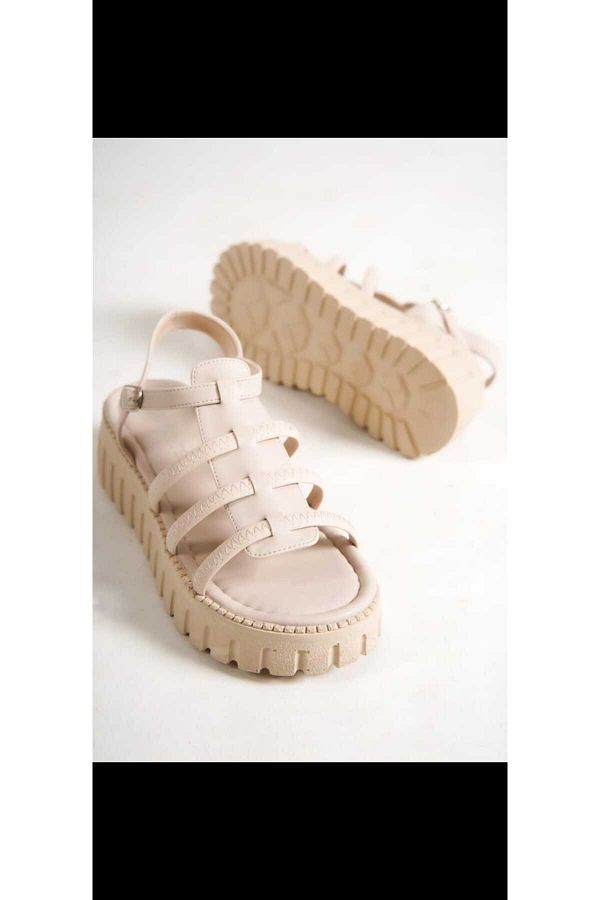 MY BAYAN SHOES High Sole and Piping Women s Slippers Sandals Ankle Strap Soft Orthopedic Trendyol