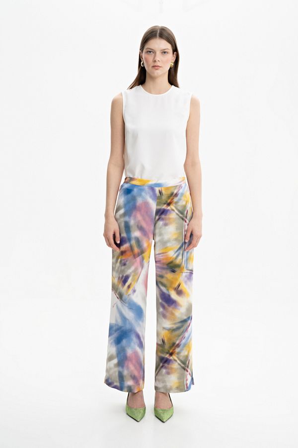 Aker-Patterned Loose Fit Pants 1