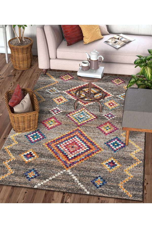 Sermod-98 - Bohemian Rug Textured Non-Slip Elastic Sponge Carpet Cover 1