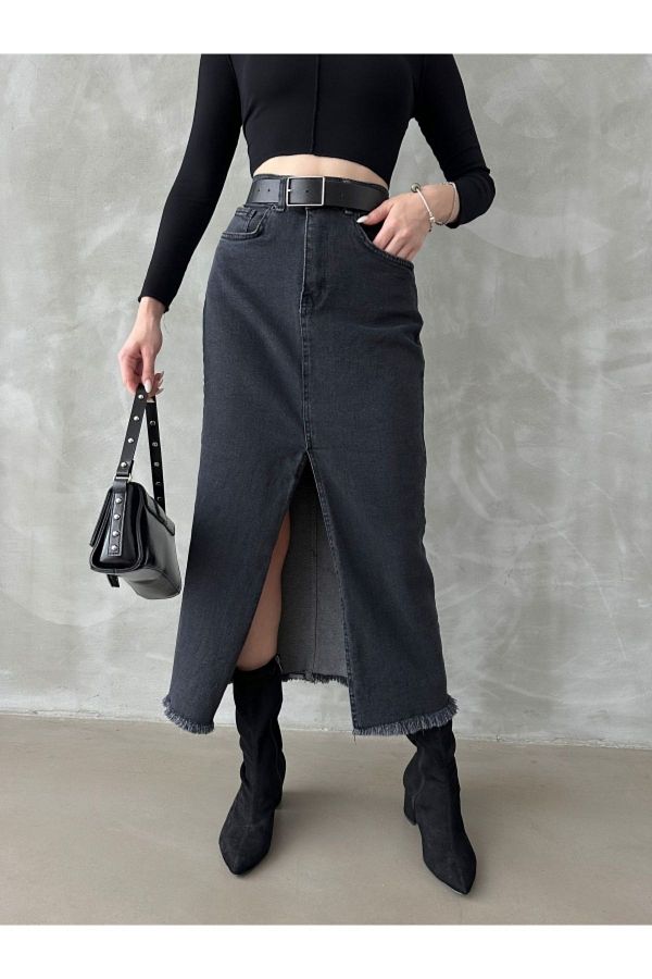 Black denim skirt lycra hotsell