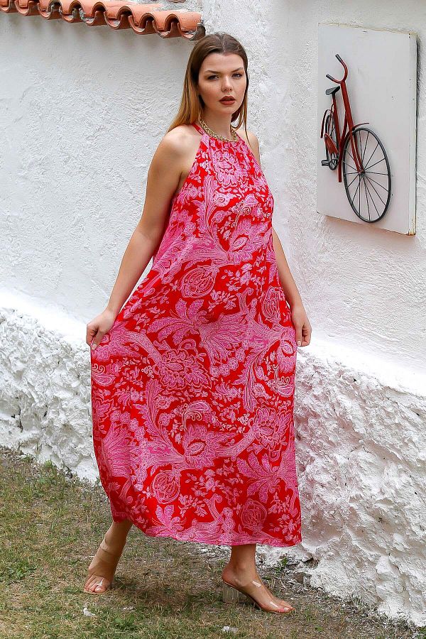 Halter dress casual long outlet