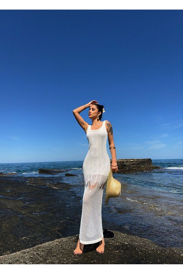 White strappy beach dress on sale