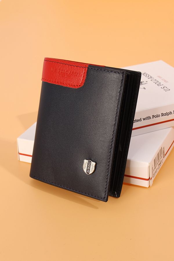U.S. Polo Assn. US POLO ASSN.7616 7617 7615 Navy Blue Leather Wallet Card Holder Genuine Trendyol