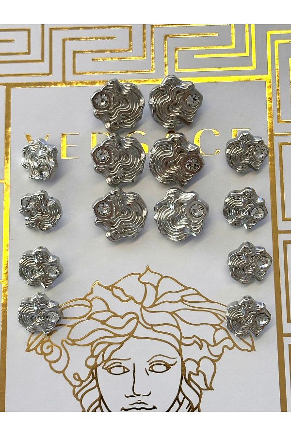 ODDA TASARIM ATÖLYESİ-Silver Blazer Jacket and Design Patterned Crystal Stone Set 1