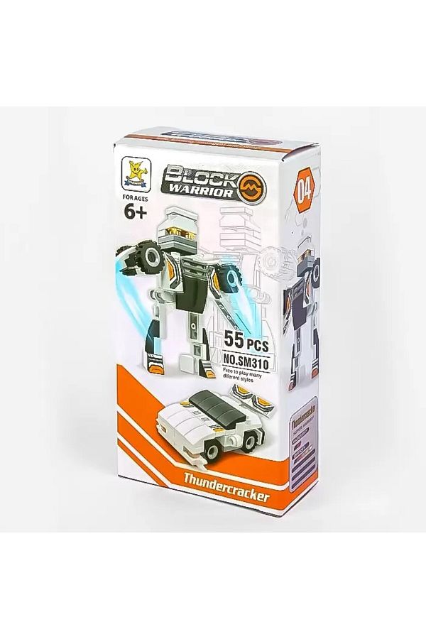 Bıyıklı Tobacco-Block Warrior Thundercracker - Robot Toy Bricks Transforming into a Car 1