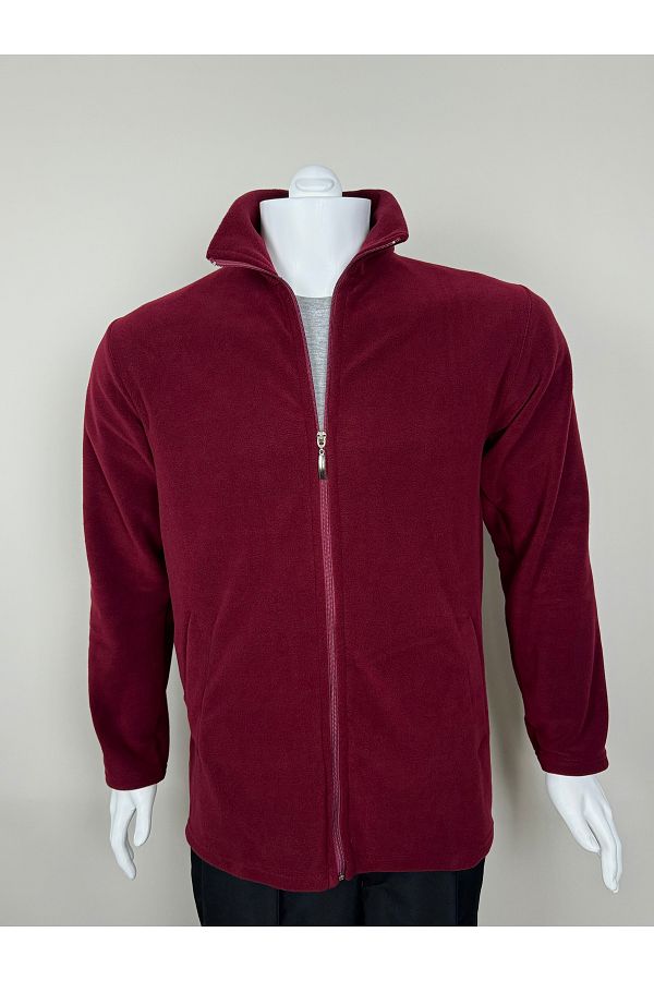 ADALILAR İŞ ELBİSELERİ-Polar Coat with Zipper and 2 Side Pockets (BARRED) 1