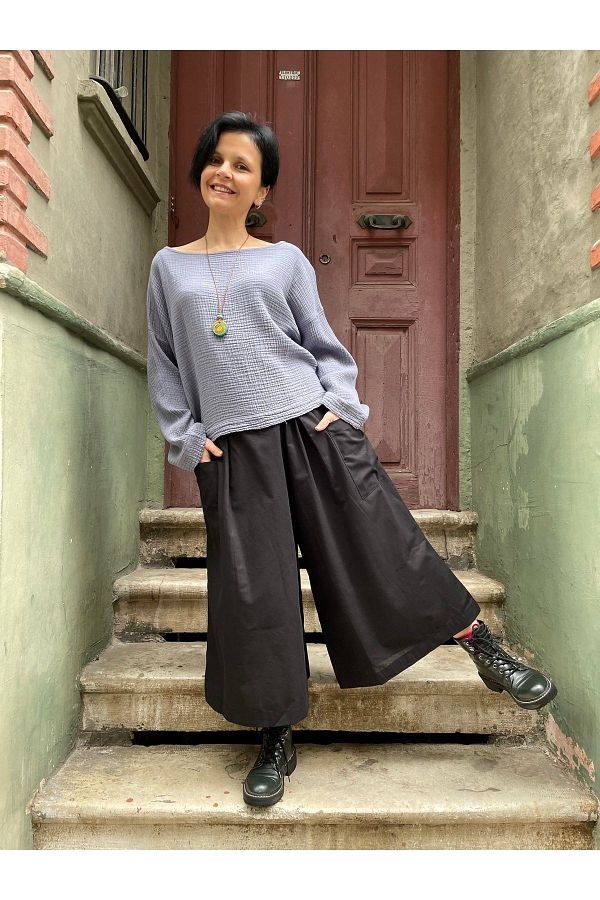Wide leg pants capri best sale