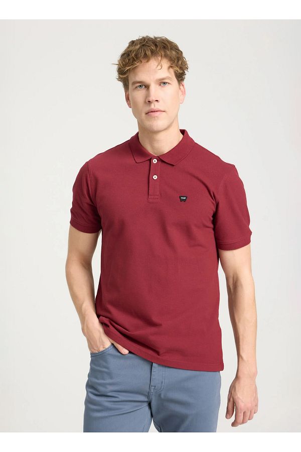 WRANGLER-Koszulka Polo męska - Claret Red, krótki rękaw, W7D5K4Xx2T606 1
