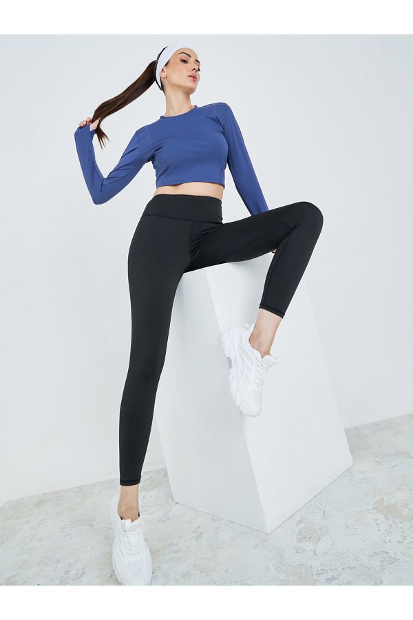 Styli Contour Stitch Detail Crop Top Double Stitch Leggings Set Trendyol