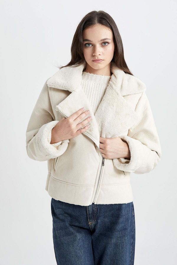 Suede jacket with fur lining on sale