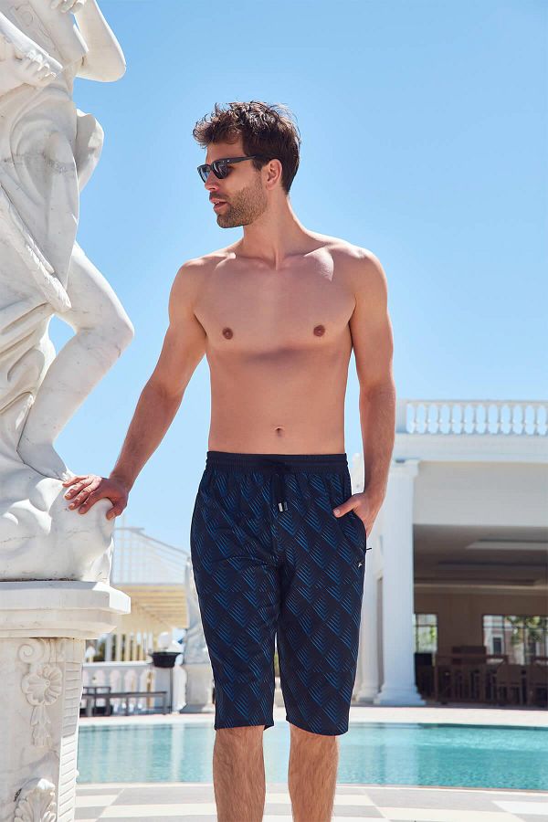 Ha ema Blue Navy Blue Men s Long Shorts Trendyol
