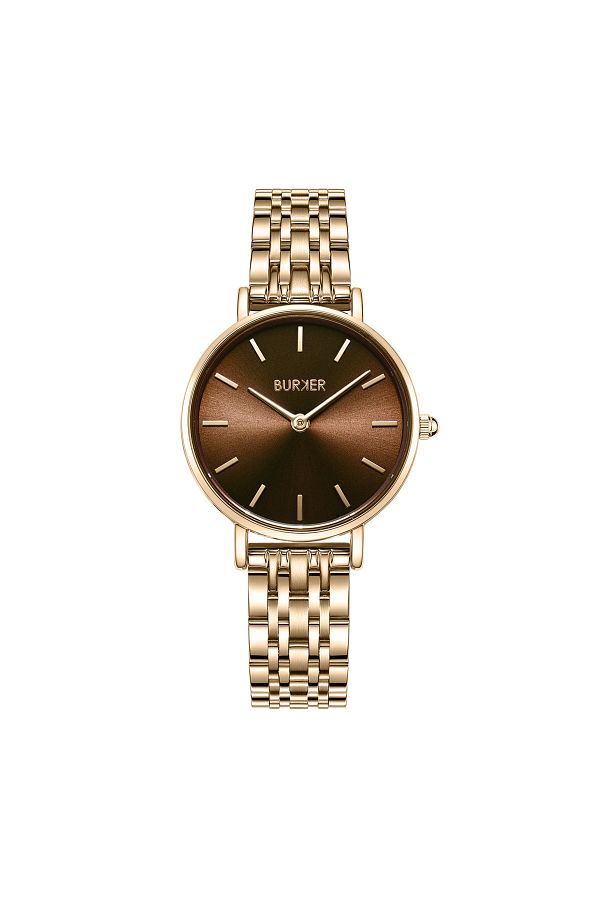 Burker-Damenuhr Ruby Petite Gold Braun 1