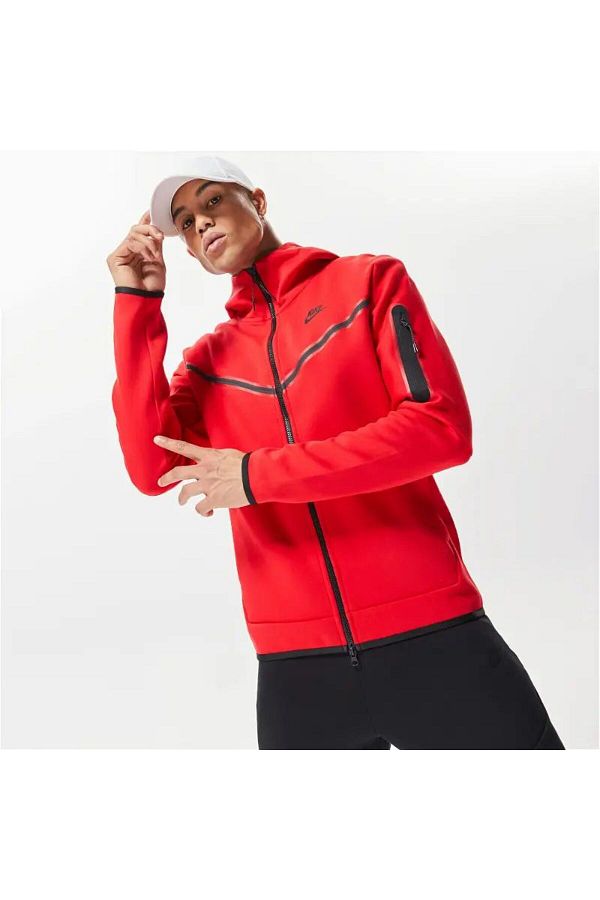 Nike Tech Fleece Red Men s Hoodie Full Zip Sportswear Trendyol