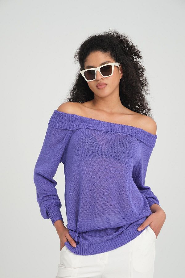 Lavender off the shoulder sweater cheap