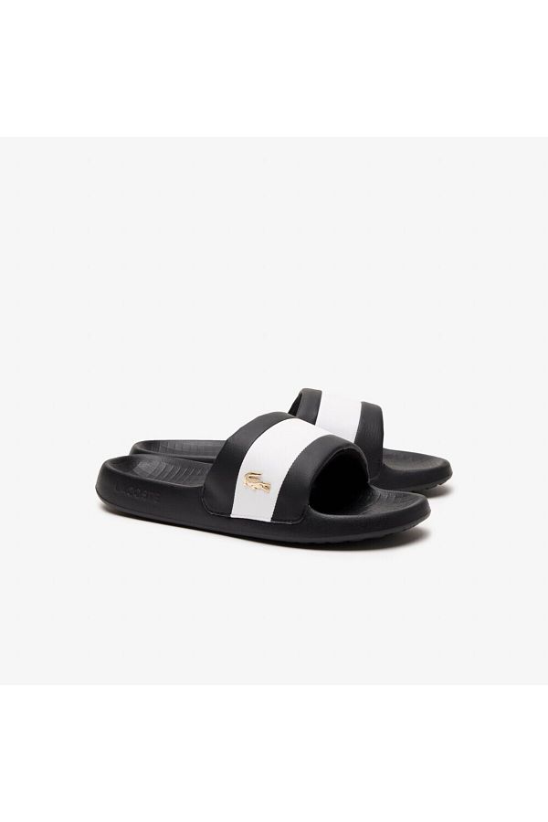 Lacoste slippers black sale