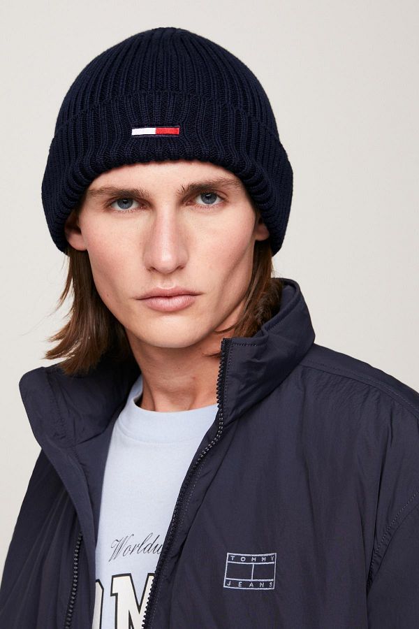 Tommy Hilfiger Unisex Organic Cotton Navy Blue Beret with Brand Logo Suitable for Casual Use Am0am11693 C87 Trendyol