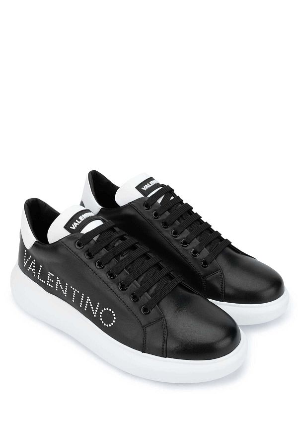 Mario Valentino Black Unisex Genuine Leather Sneakers Sports Shoes Trendyol