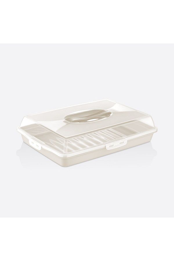 PONÇİK STORE-Rectangular Cake Pastry Pastry Storage Container, Locked Pyrex Carrying Container Large Size 45cm 1