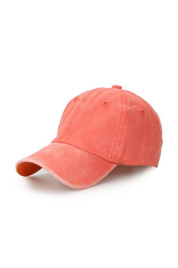 CosmoOutlet Unisex Salmon Colored Vintage Model Hat Solid Color Washable Adjustable on the Back Trendyol