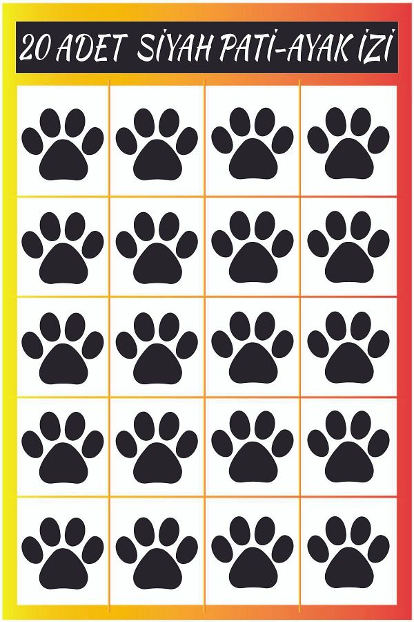 GSticker-Paw Marks 20pcs Auto Sticker Car Glass Cat Dog Paw Marks Wall Sticker Decal Black-White 1