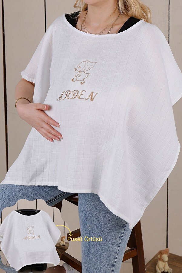 JUNİPERUS Kişiye Özel Fonksiyonel Panço Puset Örtüsü Ve Emzirme Önlüğü Emzirme Örtüsü