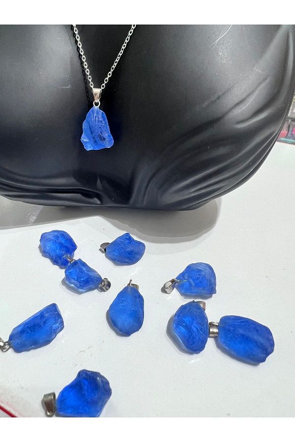 Blue obsidian necklace on sale