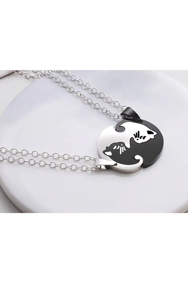Yin & yang cat necklace clearance