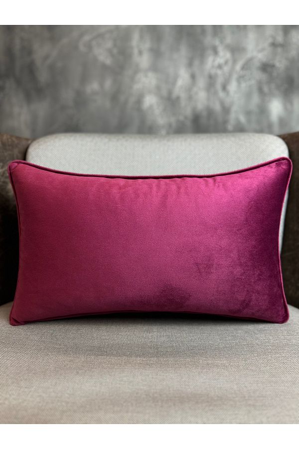 Fabricland Imported Silk Velvet Burgundy Color Throw Pillow Cover 30x50cm Trendyol