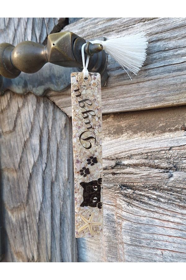 KUZEY WORKSHOP-NAMED EPOXY BOOK SPLITTER FROM SEA SHELLS 1