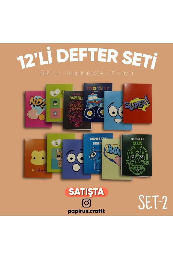 Craft-12-Piece Mini Notebook Set Without Line A7 (8cm X 12cm) Mini Notebook Set 1