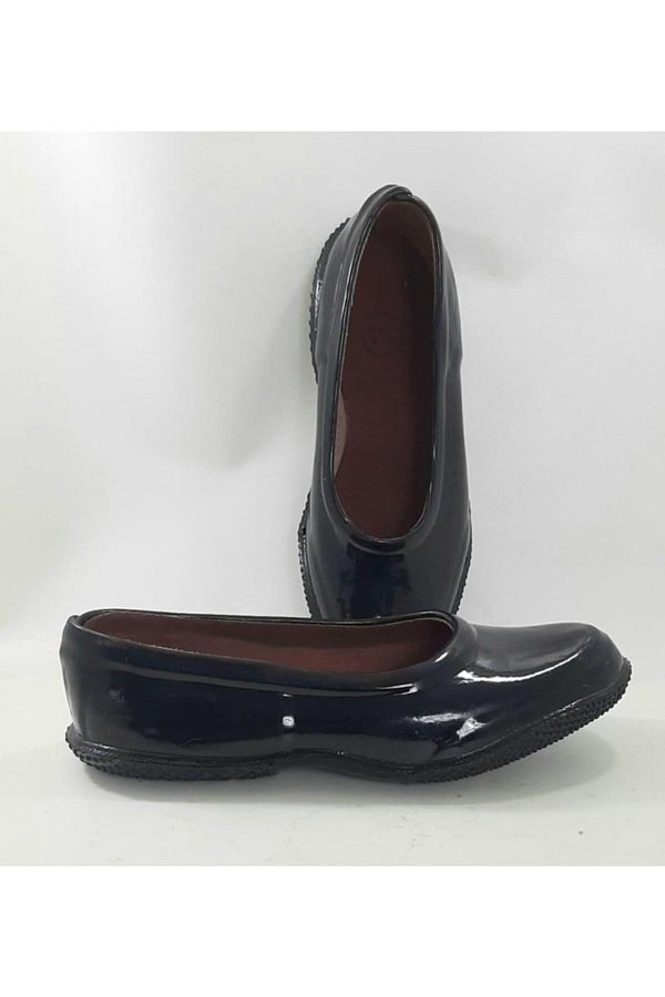 Derby-Galoş Black Lined Quality Women's Rubber Shoes 1
