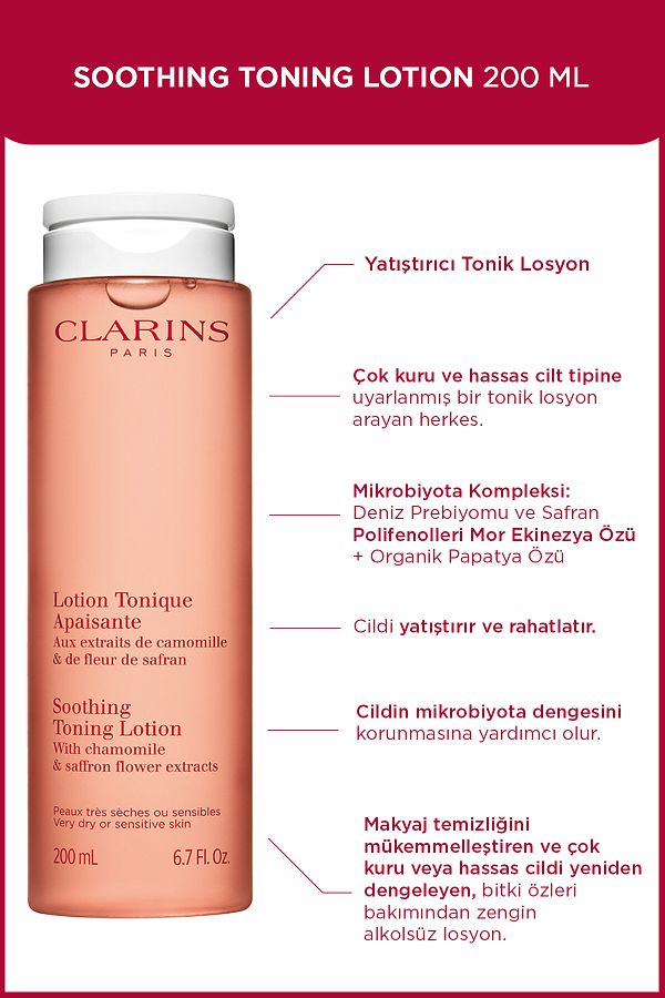 Clarins-Beruhigende Toning-Lotion 200 ml – Tonic für trockene und sehr trockene Haut 1