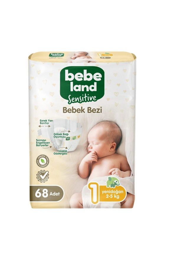 Bebeland-Sensitive Baby Diapers Newborn Size 1 68 Pieces 1