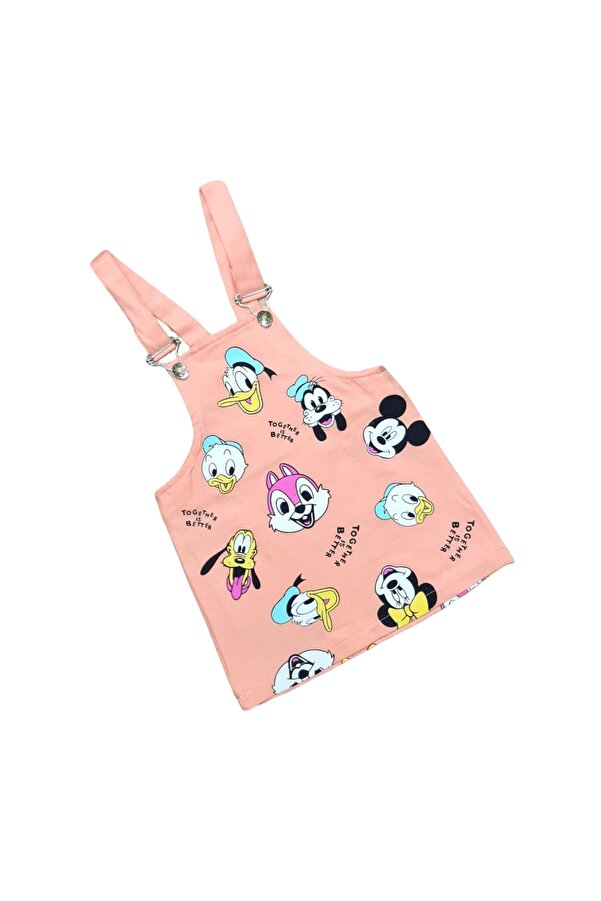 minikiss Baskılı Gabardin Kumaş Ayarlı Askılı Kız Çocuk Jile