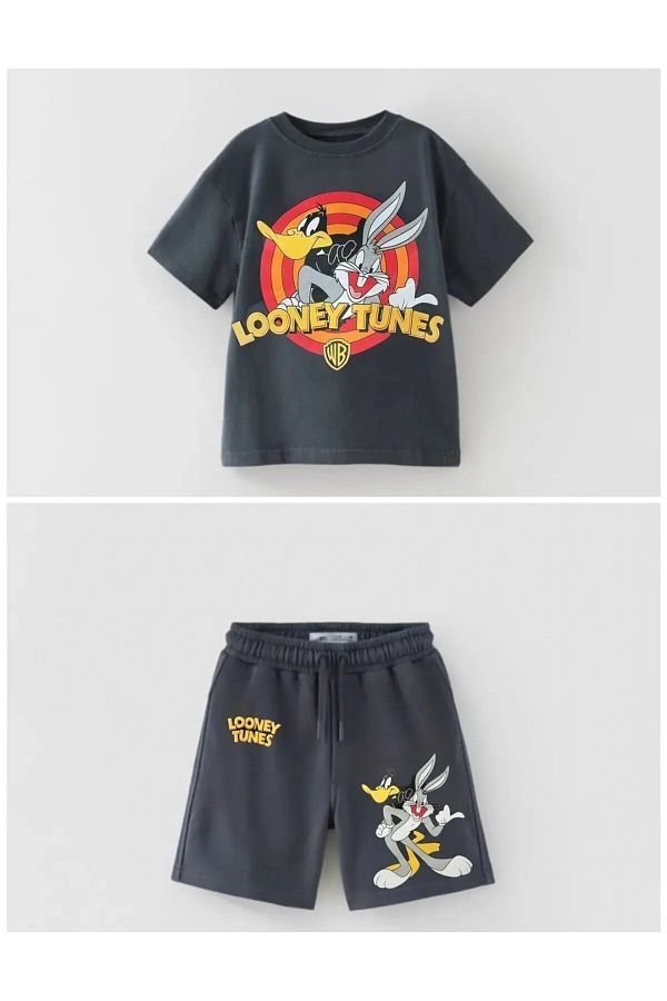 Moonly baby Cute Friendly Summer 100 Cotton Shorts Set Trendyol