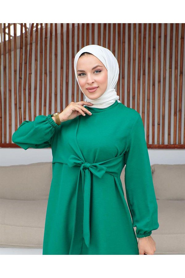 Dark green dress with hijab discount