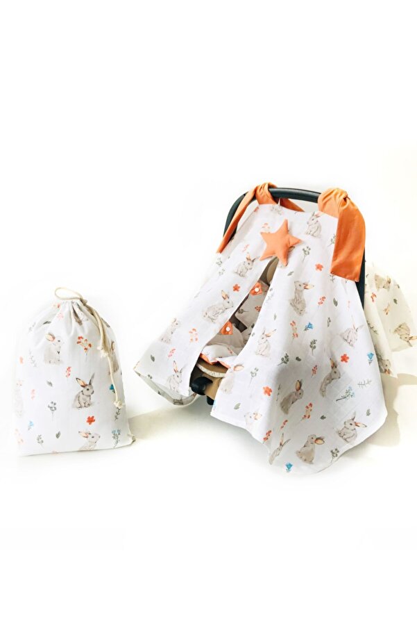 Atölye Eda Exclusive Müslin puset Örtüsü Minderi Kese 3 Parça