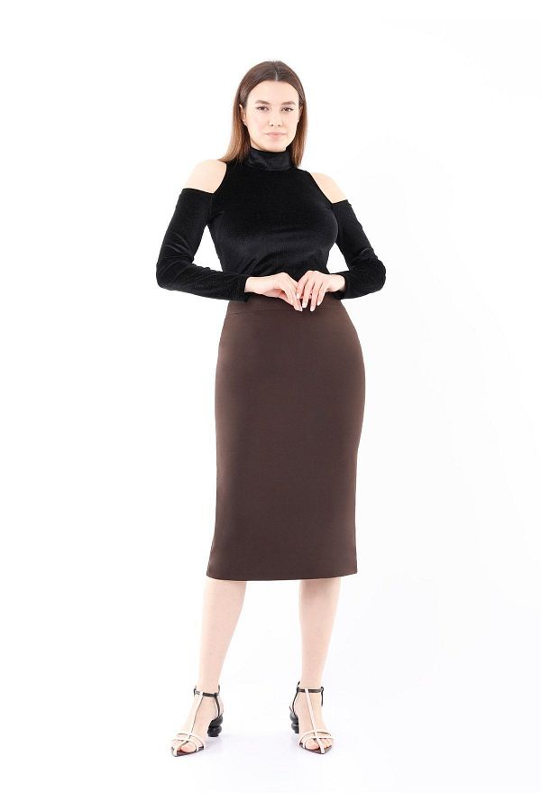 Brown pencil skirt zipper new arrivals